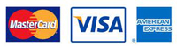 We accept Mastercard, VISA and American Express